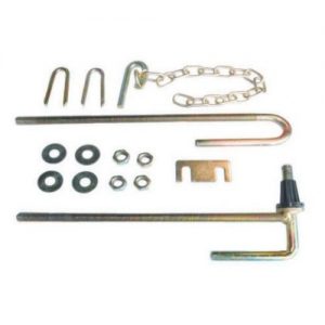 400mm Field Gate Hinges Set w/ Spring Security Staple Fastener Gold Zn