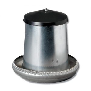 Supreme Galvanised Poultry Feeder with Cover - 18kg