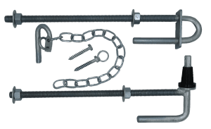 400mm Field Gate Hinges Set w/ Spring Security Screw Fastener Blue Zn