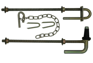400mm Field Gate Hinges Set w/ Field Gate Staple Fastener Gold Zn