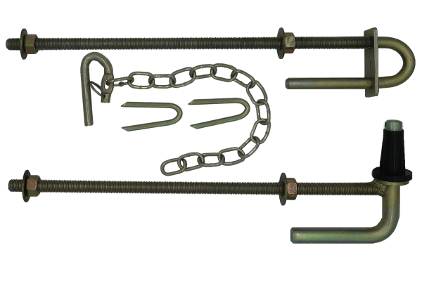 400mm Field Gate Hinges Set w/ Field Gate Staple Fastener Gold Zn