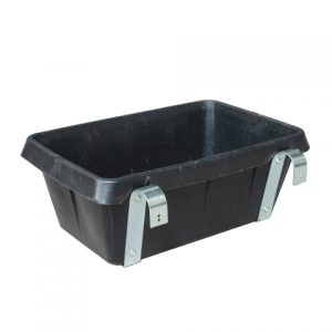 30Lt Hanging Feeder Black Plastic w/ Steel Support