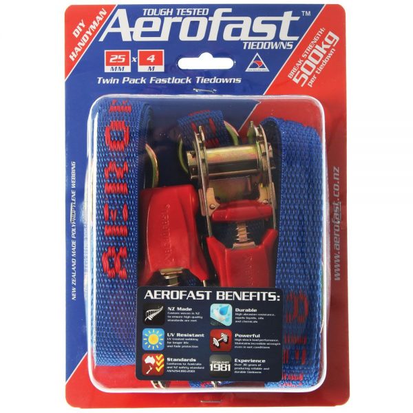 Tiedown Aerofast Ratchet 4mx25mm 2pk