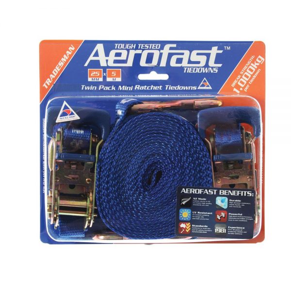 Tiedown Aerofast Ratchet 5mx25mm 2pk