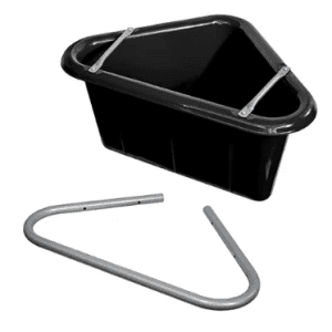 Plastic Corner Feed Tub with Bracket - Black