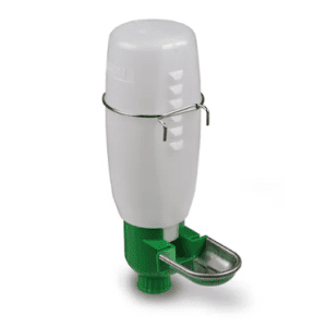 Plastic Bottle Cage Drinker with Metal Basin (Small Animal) - 2L