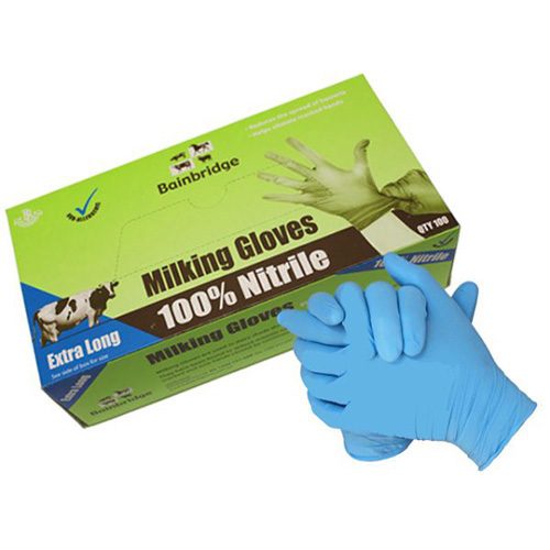 Milking Gloves Long Nitrile Large