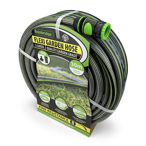 Flexi Garden Hose with Fittings – 12mm x 30m