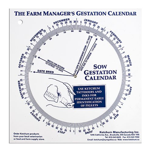 Gestation Calendar – Sow