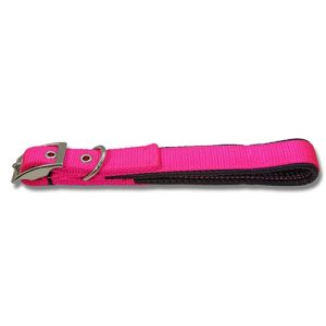 Dog Collar Webbing - Padded 45cm Pink