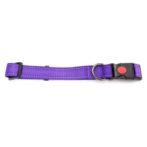Dog Collar Webbing Reflective Strips 35-60cm Purple