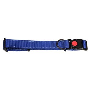 Dog Collar Webbing Reflective Strips 38-65cm Blue