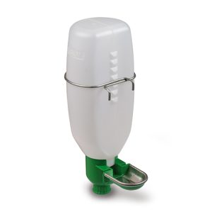 Plastic Bottle Cage Drinker with Metal Basin (Small Animal/ Rabbit) - 1L