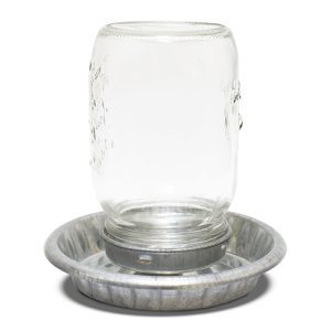 1lt Drinker Galv. Base w/Glass Mason Top