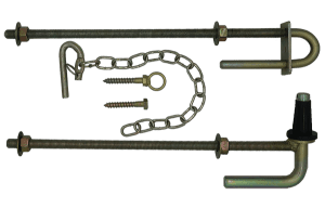 300mm Field Gate Hinge Set w/ Spring Security Screw Fastener Gold Zn