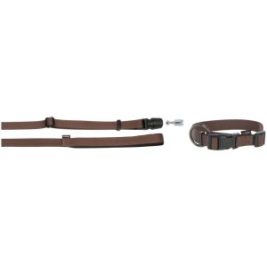 GoLeyGo Dog Leash+Collar cpt M Brown