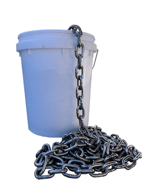 10mm Commercial Chain, Medium Link, Black (24.25m/bucket)