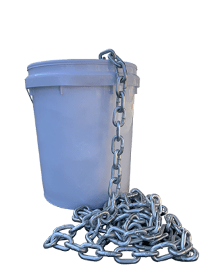 8mm Commercial Chain, Long Link, Hot Dipped (38.90m/bucket)