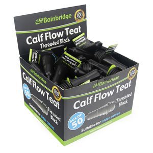 Bainbridge Calf Flow Teat - Threaded Black (box of 50)