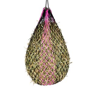 Hay Net Slow Feeder - 106CM - 3.6CM - Black/Pink