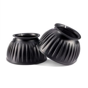 Ribbed Bell Boots Velco LGE Black - Pair