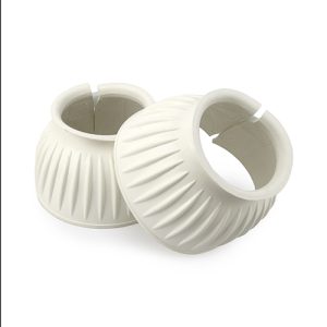 Ribbed Bell Boots Velco LGE White - Pair