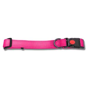 Dog Collar Webbing Reflective Strips 38-65cm Pink