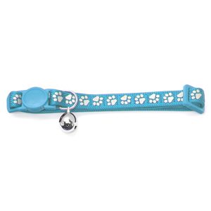 Cat Collar - Reflective Printed Blue