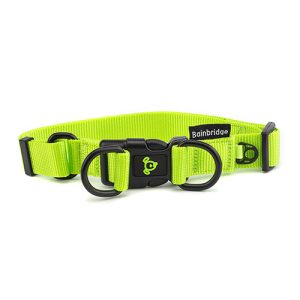 Nylon Double Ring Dog Collar Premium - Large Green