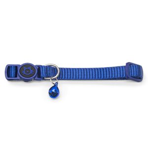 Nylon Cat Collar with Safety Buckle Blue
