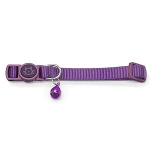 Nylon Cat Collar with Safety Buckle Purple