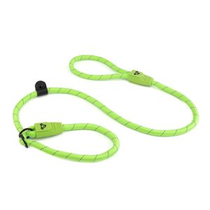 Reflective Rope Dog Lead Slip and Stopper (13mm x 120cm) Green