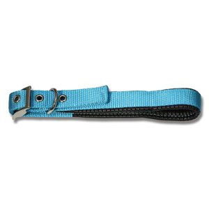 Dog Collar Webbing - Padded 40cm Aqua