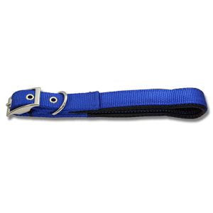 Dog Collar Webbing - Padded 40cm Blue