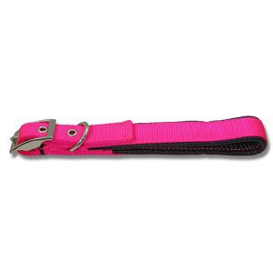 Dog Collar Webbing - Padded 40cm Pink