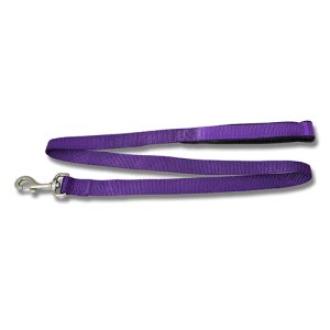 Dog Lead Webbed with Padded Handle (120cm x 25mm) Purple