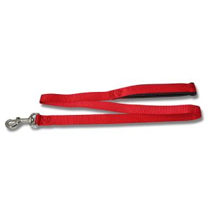 Dog Lead Webbed with Padded Handle (120cm x 25mm) Red