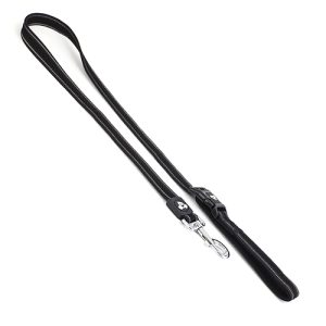 Double Layer Reflective Mesh Cafe Lead - 2.5cm x 120cm Black