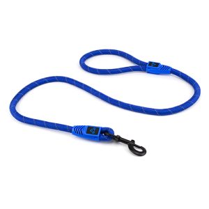 Reflective Rope Dog Lead with Rope Clip (13mm x 120cm) Blue