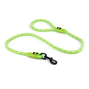 Reflective Rope Dog Lead with Rope Clip (13mm x 120cm) Green