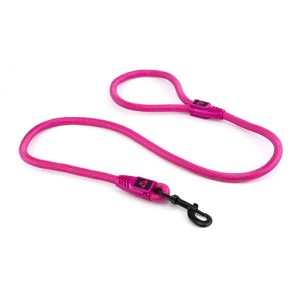 Reflective Rope Dog Lead with Rope Clip (13mm x 120cm) Pink