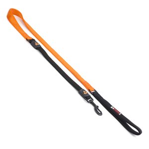 Nylon Dog Lead Premium with Shock Absorb - 2.5cm x 120cm Orange