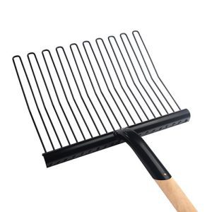 Rubber Mat. Fork Metal Wood Handle - Blk