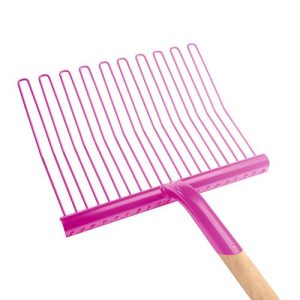 Rubber Mat. Fork Metal Wood Handle Pink