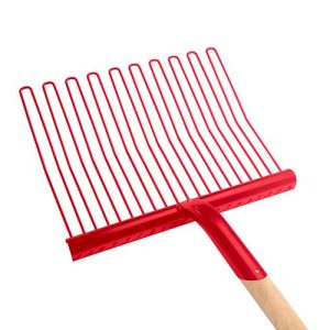 Rubber Mat. Fork Metal Wood Handle Red