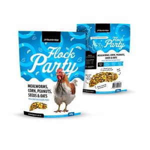 Flock Party - Mealworms, Corn, Peanuts, Seeds & Oats (Min order QTY 6)