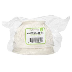 Ribbed Bell Boots Over-Reach Lge White - Pair