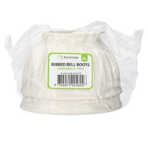 Ribbed Bell Boots Over-Reach X-Lge White - Pair