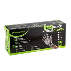 Black Nitrile Gloves – Long - Large